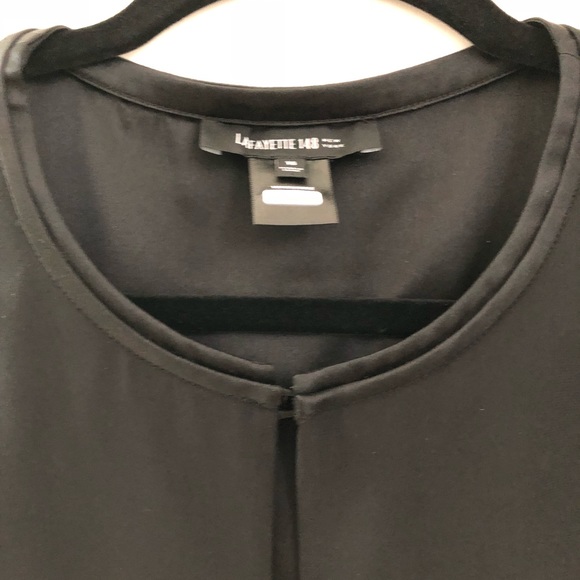 Lafayette 148 New York Tops - BLACK SILK SATIN TOP